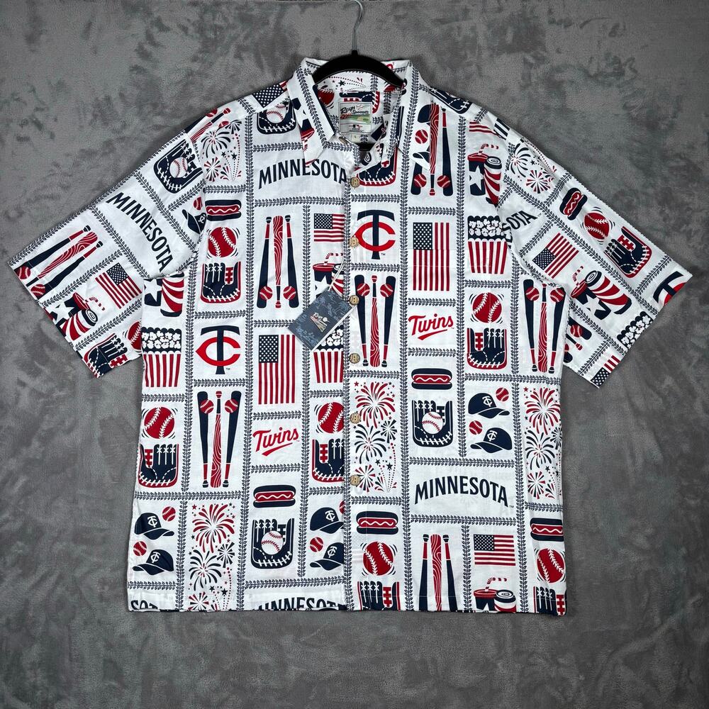 Reyn Spooner Minnesota Twins MLB Americana Aloha Button Down Shirt L NWT